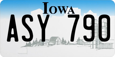 IA license plate ASY790