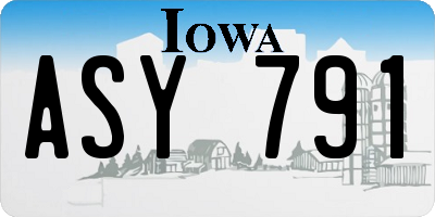 IA license plate ASY791
