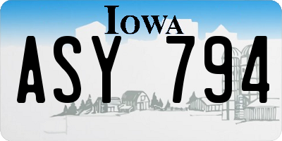 IA license plate ASY794