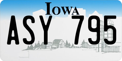 IA license plate ASY795