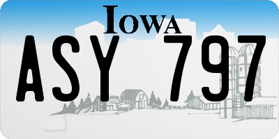 IA license plate ASY797
