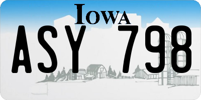 IA license plate ASY798