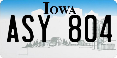 IA license plate ASY804