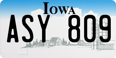 IA license plate ASY809