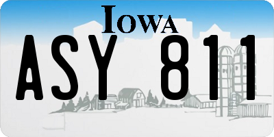 IA license plate ASY811