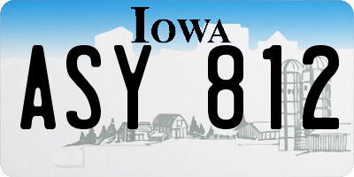 IA license plate ASY812