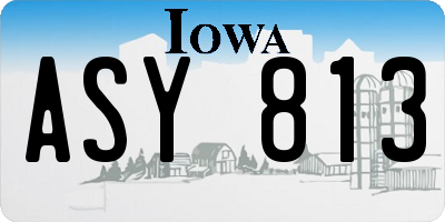 IA license plate ASY813