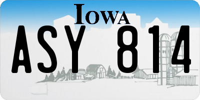 IA license plate ASY814