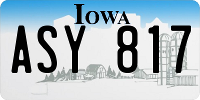 IA license plate ASY817