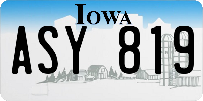 IA license plate ASY819