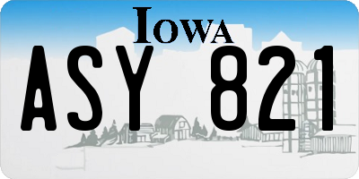 IA license plate ASY821