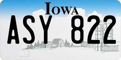IA license plate ASY822