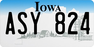IA license plate ASY824