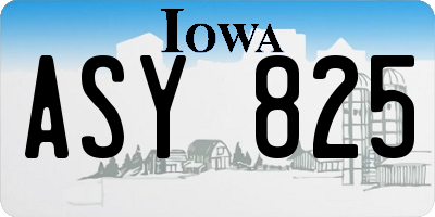 IA license plate ASY825