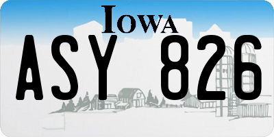 IA license plate ASY826