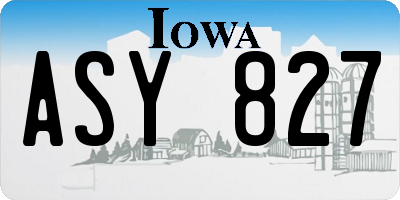 IA license plate ASY827