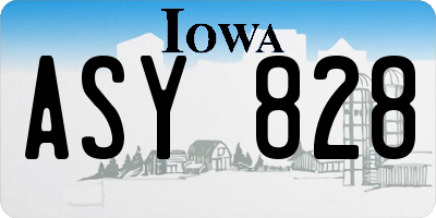 IA license plate ASY828