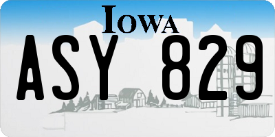 IA license plate ASY829