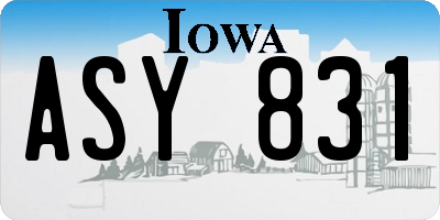 IA license plate ASY831