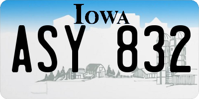 IA license plate ASY832