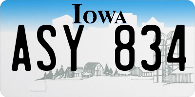 IA license plate ASY834