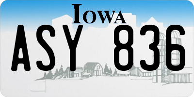 IA license plate ASY836