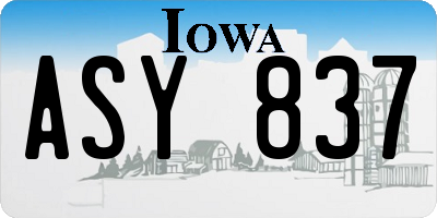 IA license plate ASY837