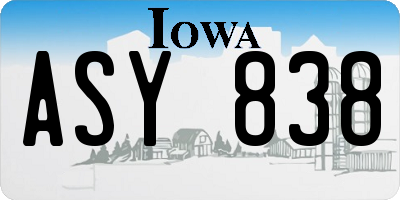 IA license plate ASY838