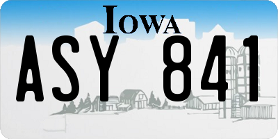 IA license plate ASY841