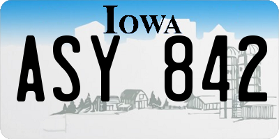 IA license plate ASY842
