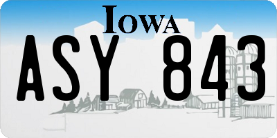 IA license plate ASY843