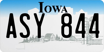 IA license plate ASY844