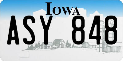 IA license plate ASY848