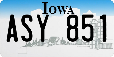 IA license plate ASY851
