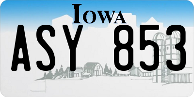 IA license plate ASY853