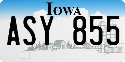IA license plate ASY855