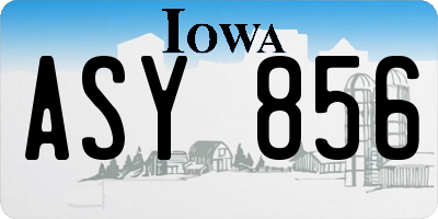 IA license plate ASY856
