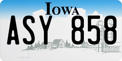 IA license plate ASY858