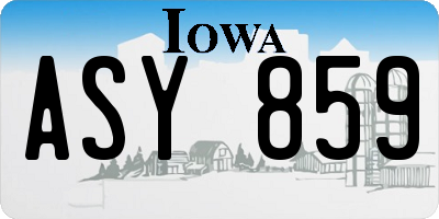 IA license plate ASY859
