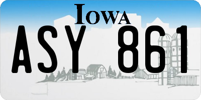 IA license plate ASY861