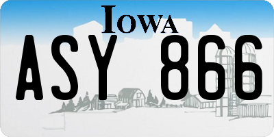 IA license plate ASY866