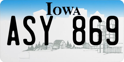 IA license plate ASY869