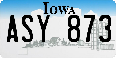 IA license plate ASY873