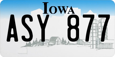 IA license plate ASY877