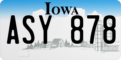 IA license plate ASY878