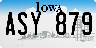 IA license plate ASY879