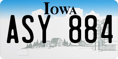 IA license plate ASY884