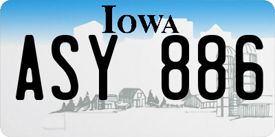 IA license plate ASY886
