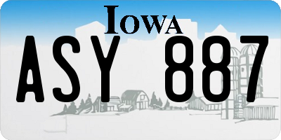 IA license plate ASY887