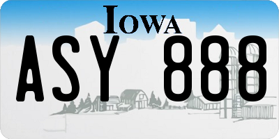 IA license plate ASY888